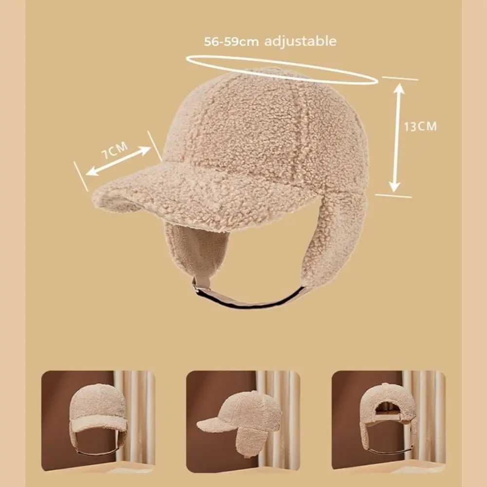 New winter lamb fleece thickened baseball cap men and women luxury simple trend outdoor windproof ear protection warm peaked hatX241018