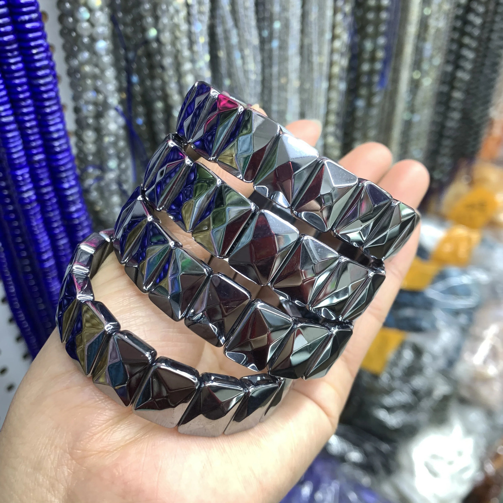 Natural terahertz bead bracelet natural energy stone bracelet Diy fashion energy jewelry bracelet mens wholesale 241017