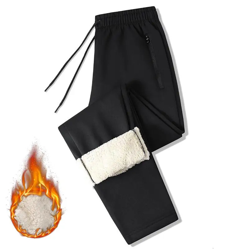 Men Cotton Pants Winter Trousers Plus Size 5XL 6XL Thickened Fur Plush Warm Large Outdoor Windproof Clothing 241018