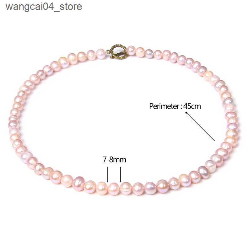 Chokers Trend Jewelry Purple Natural Pearls Necklace Freshwater Pearl Bead Necklace Womens Pearl Necklace Fashion Jewelry L240910