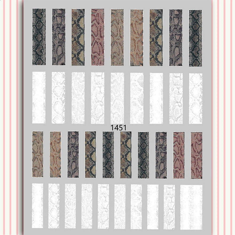 10PCS Animal Zebra Nail Art Sticker Cheetah Black And White Nail Art Decorative Decal 3D Adhesive Animal Fur Wolf Nail Slider 241017