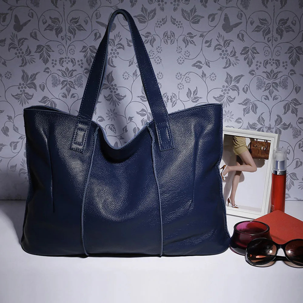 Zency 100% genuine leather handbag large capacity womens shoulder bag vintage handbag high-quality homeless brown shopping bag241018