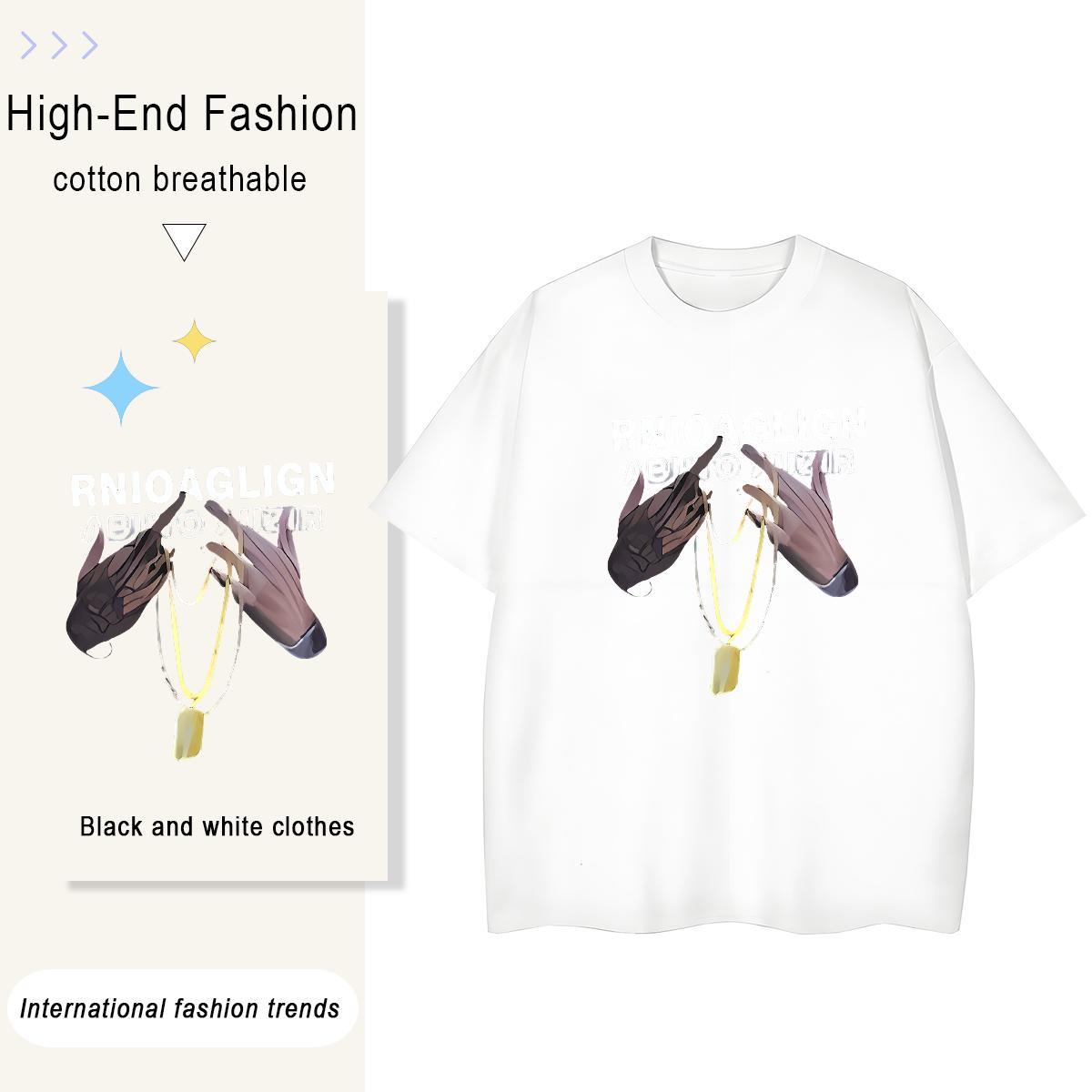 Factory Direct T-Shirts 230g Cotton Breathable Crew Neck Casual hands Womens Tshirts Soft Graphic Tee Shirt