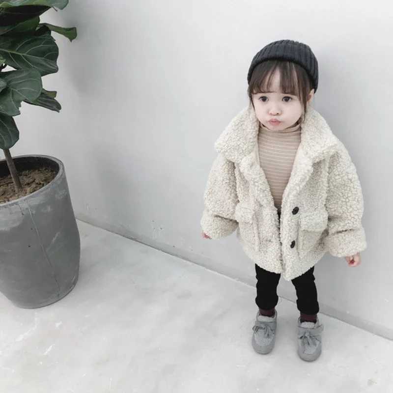 Girls Jacket Thick Warm Childrens Clothing Winter Childrens Jacket 80-130 Wool Sweater M241018
