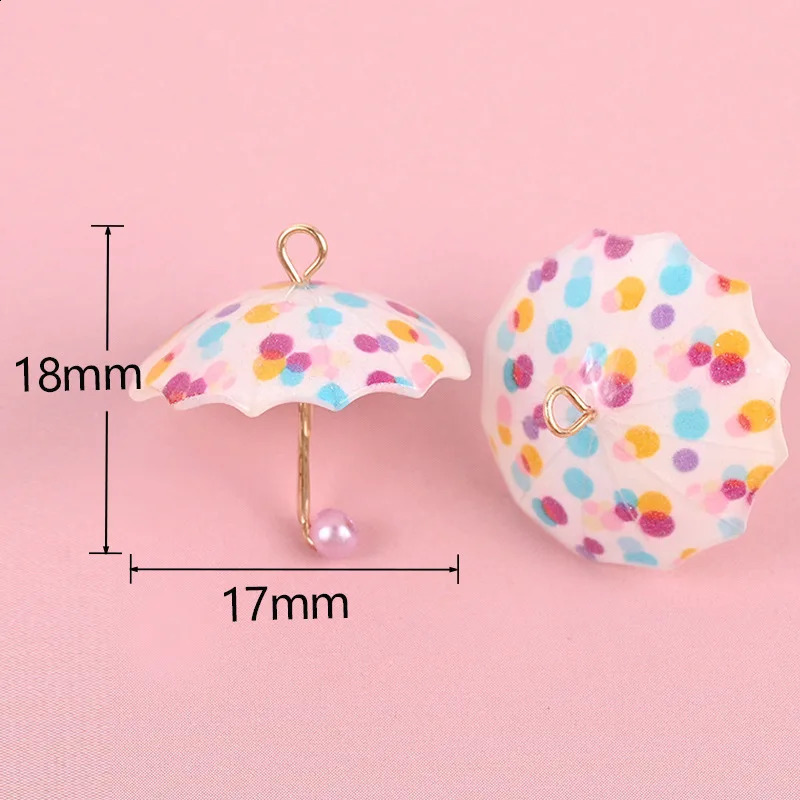 6pcs Simulation Umbrella Resin Earring Charms Diy Doll House Decor Funny Keychains Necklace Pendants Handmade Jewelry Accessory 241010
