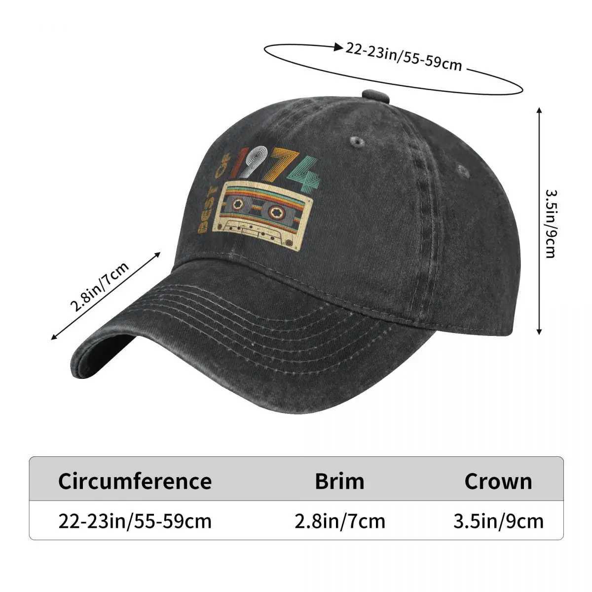 50 Years Old Baseball Caps Peaked Cap Since 1974 50th Birthday Sun Shade Hats for Men WomenX241018