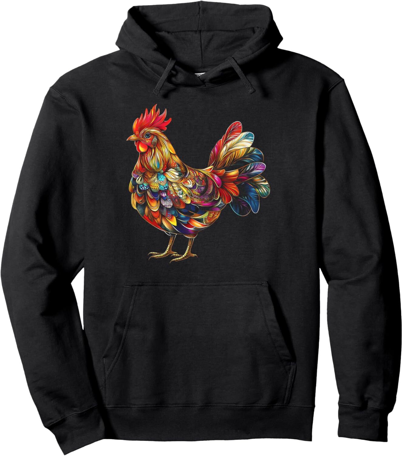 Hoodie for Mens Womens Rooster Chicken Bird Colorful Hen Farm Animal Gift Pullover Hoodie Graphic Hoodies sweatshirt Pullover Long Sleeve