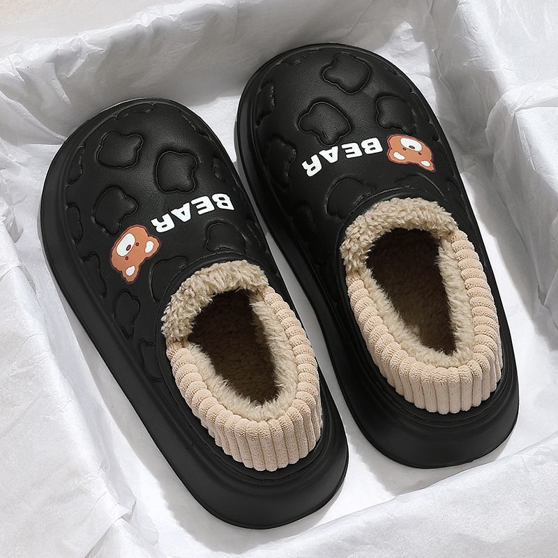 Indoor Waterproonti-Slip Warm Cotton Couple's Slippers for Autumn and Winter 2024