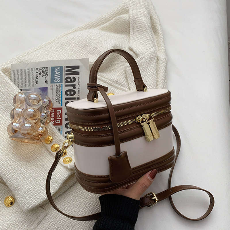 Bags Brand Barrel-shaped Shoulder Women Fashion Top Handbag High Quality Crossbody Square and Purses Ladys Cute Clutch Bag