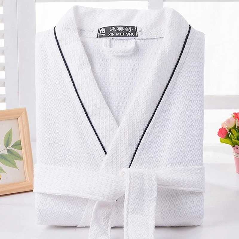 100% Cotton Waffle Bathrobe Men Women Sleepwear Couple Spring Summer Long Bride Bathrobe Sleep Lounge Robe Kimono Nightwear GownXJ241018