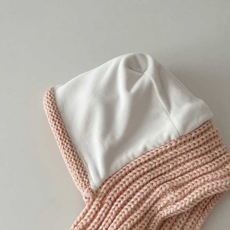 Winter Warm Bear Ear Baby Balaclava Hats One-Piece Hat Kids Ear Protection Cap Boy Girl Outdoor Windproof Hood Beanies LX241018