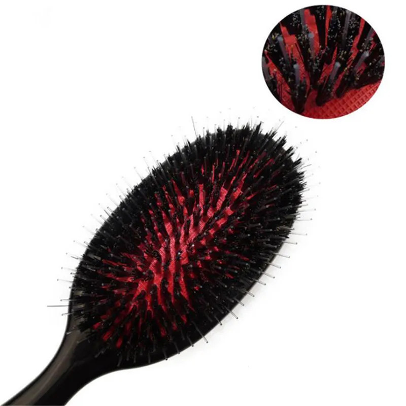 Hair Comb Natural Oval Boar Bristle Nylon Mini Anti-static Hair Scalp Massage Comb Hairbrushbarber Hair Brush Styling Tool 241018