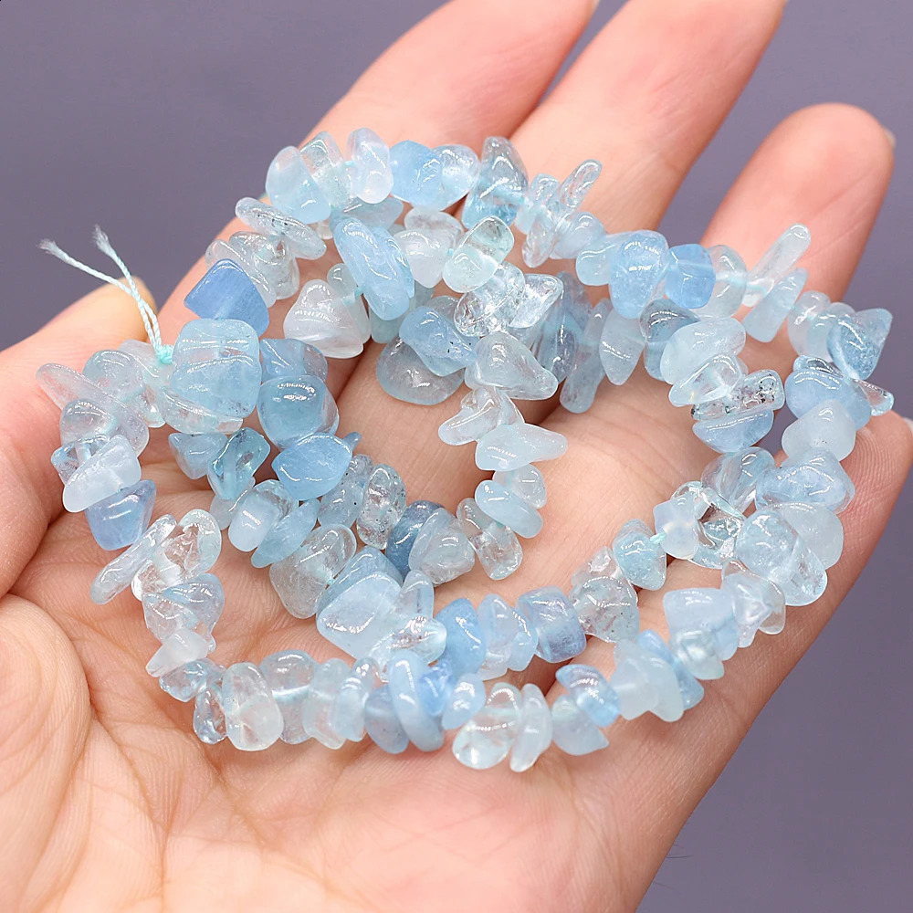 19 types of natural semi stones unformed stone aquamarine 3x5-4x6mm used for DIY necklace earring accessories gift length 40cm 241017
