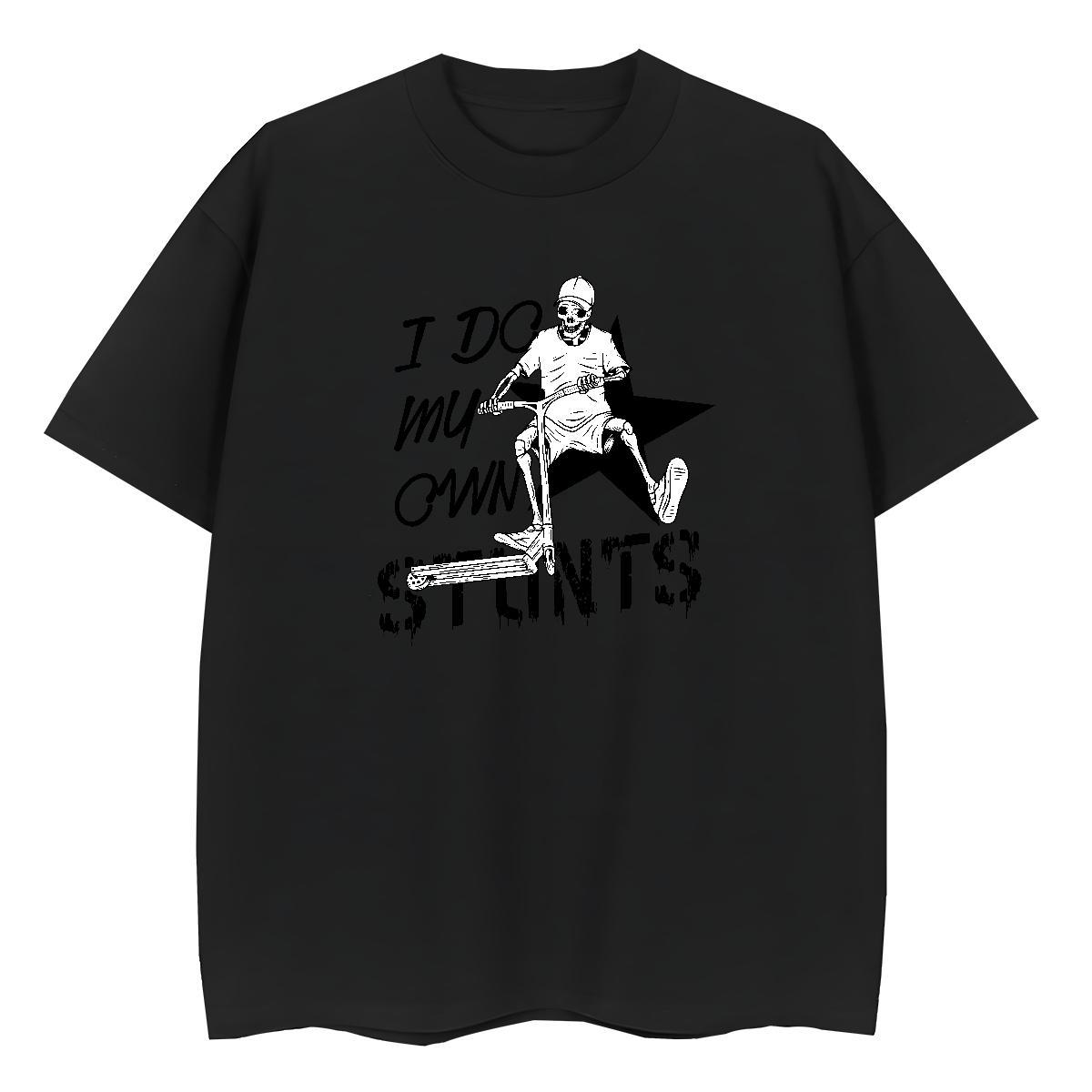 Fashion New Women T Shirts 230g 100% Cotton Round Neck Short Sleeve Sports Casual skull Womens Tshirts Lady Floral Print Wear