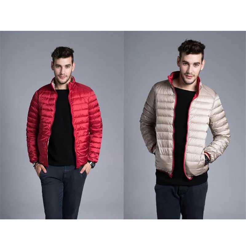 2023 Autumn Winter Men Down Jacket White Duck Ultra Light Down Coats Parkas Male Short Bigsize Outwear Double Coat 3XL AB895 LX241018