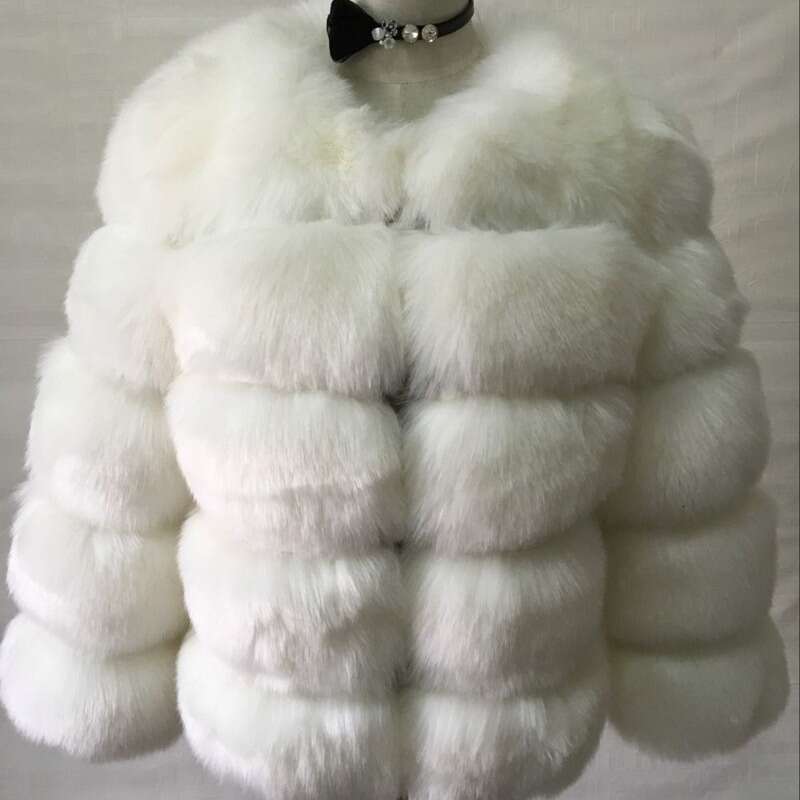 Fur fox imitation Womens short long sleeved artificial fur coat