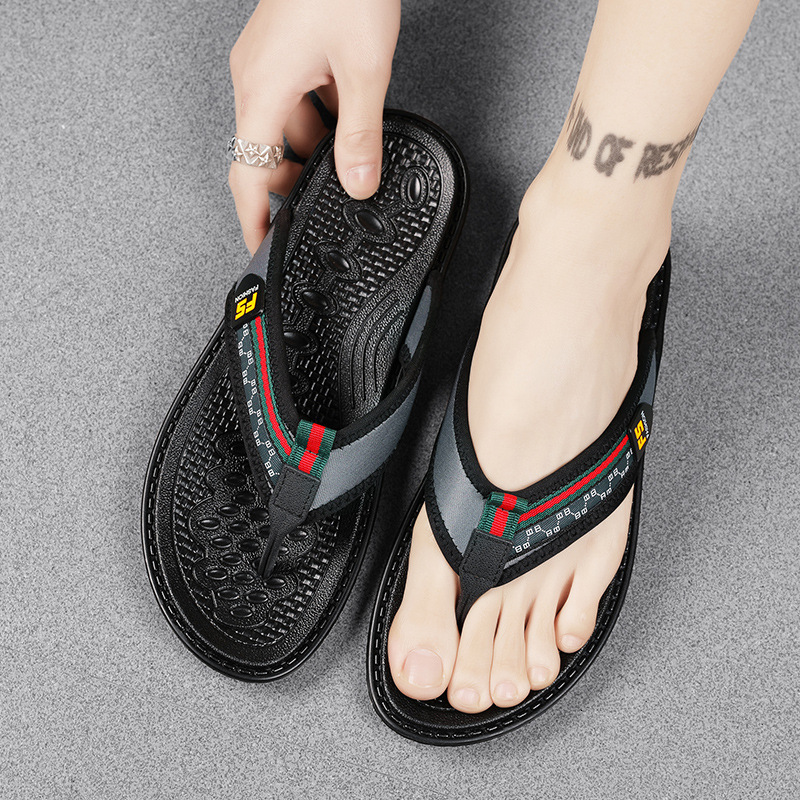 New Summer Beach Slippers For Men With Herringbone Anti Slip DG Trendy Red S Korean Edition Ddmythur