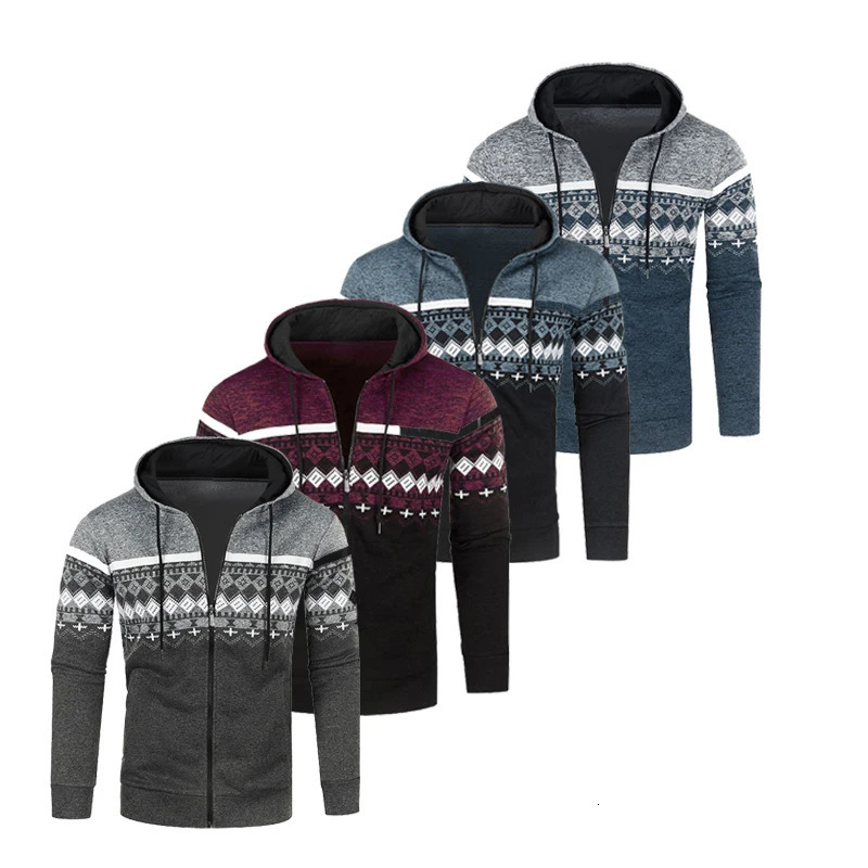 Winter Fashion Sweater Coats Men Warm Knitted Cardigan Korean ZipUp Knitwear Hooded Knit Jacket Man Clothing 241018