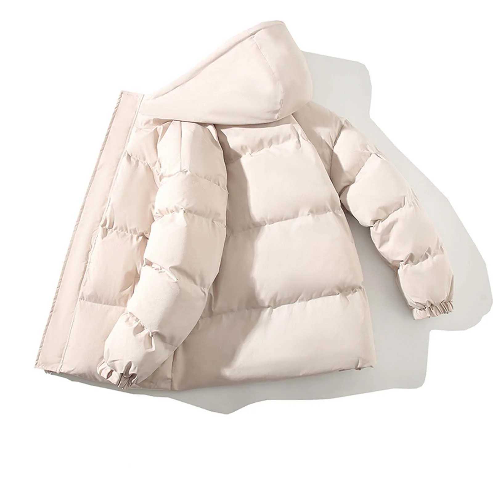 Winter MenS Pure Color Loose Jacket Youth Leisure Thickened Warm Fashion Jacket Men Windbreak Thick Warm Fleece Jacket LX241018