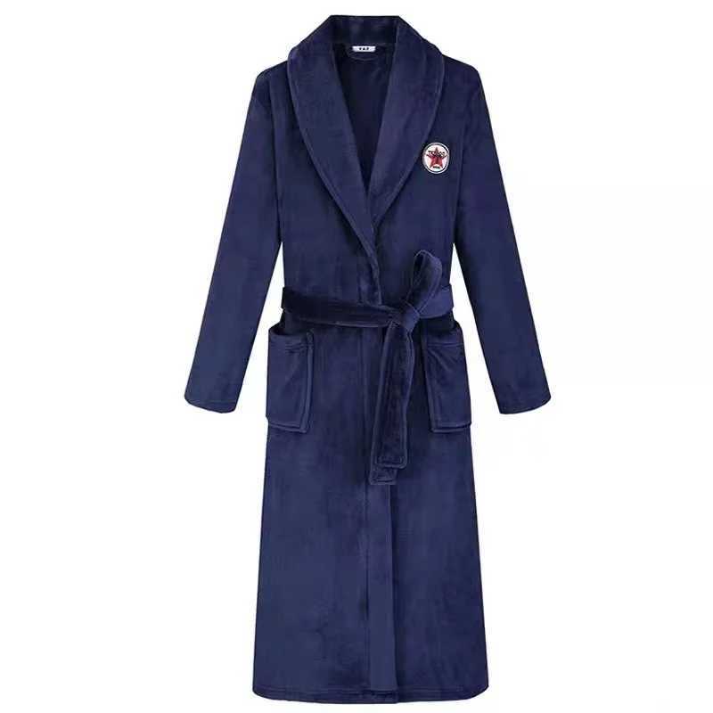 Winter Plus Size 4XL Long Robe Couples Thick Flannel Sleepwear Kimono Bathrobe Gown Mens Womens Coral Fleece Loose NightwearXJ241018