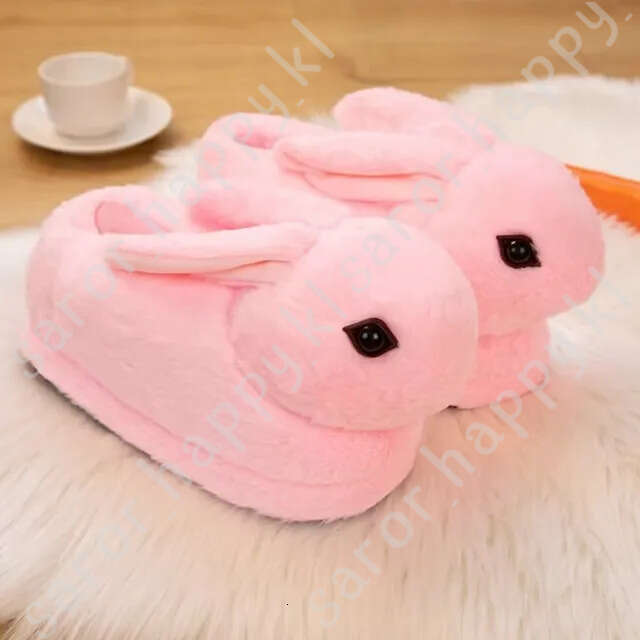 Cute Cartoon Rabbit All Inclusive Winter Warm Home Slippers Adult Girl Lady Plush Head Silent Indoor Floor Women Fun Slippers 789