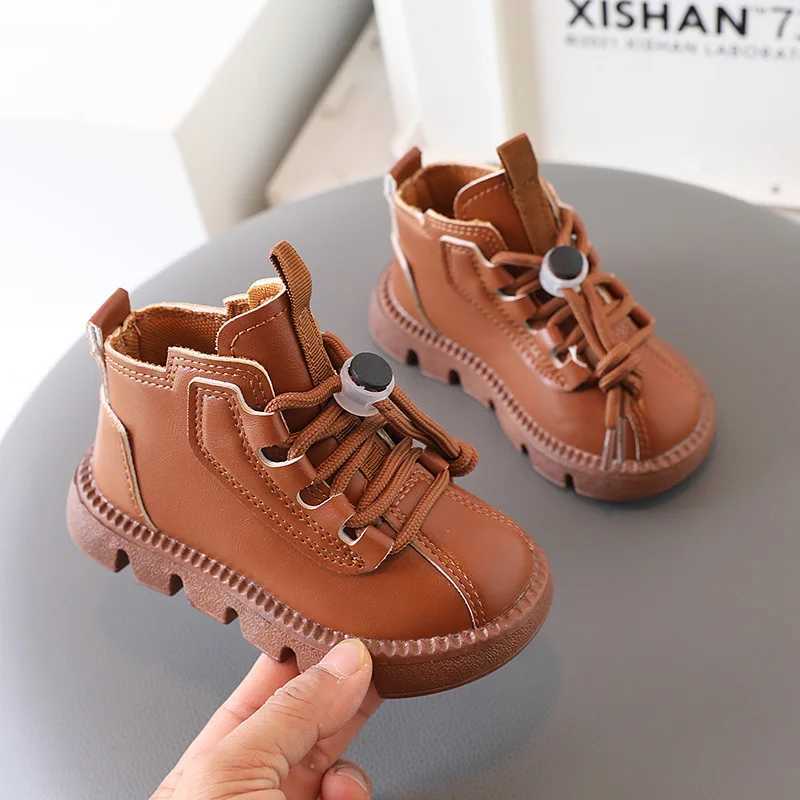 Boots Autumn Winter Girls Leather Shoes Kids Snow Boots Fashion Baby Girl Shoes Soft Bot Boys Short Boots H241018