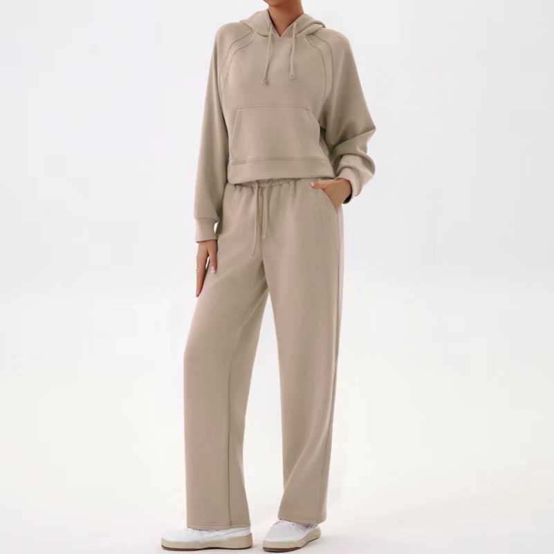 2025-- Women Sports Hooded Sweater Suit Yoga Jogging Two Piece Set Winter Coat Fitness Sweatshirt Workout Hoodie Long Pants Jogger Suit Gym Tracksuit