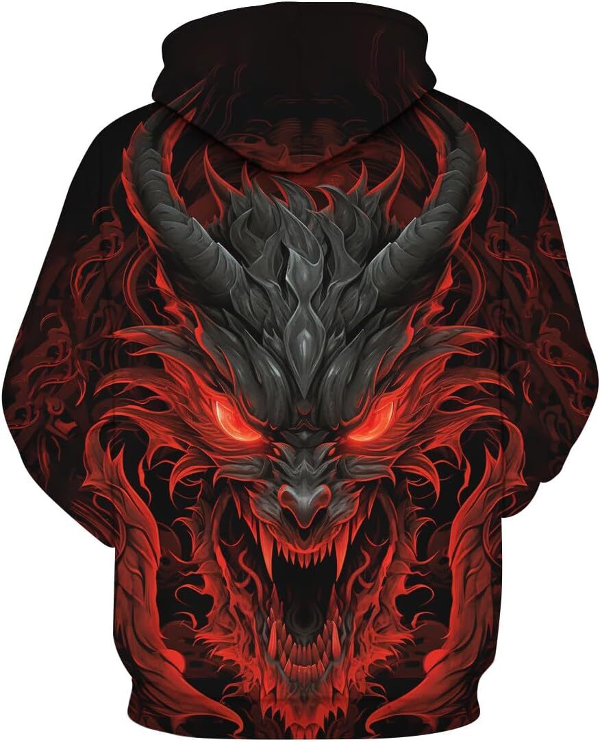 Hoodie for Mens Womens Mens Novel Dragon Hoodie 3D Print Graphic Hoodies Casual Cool Sweatshirt Pullover Graphic Hoodies sweatshirt Fashionable and Wa