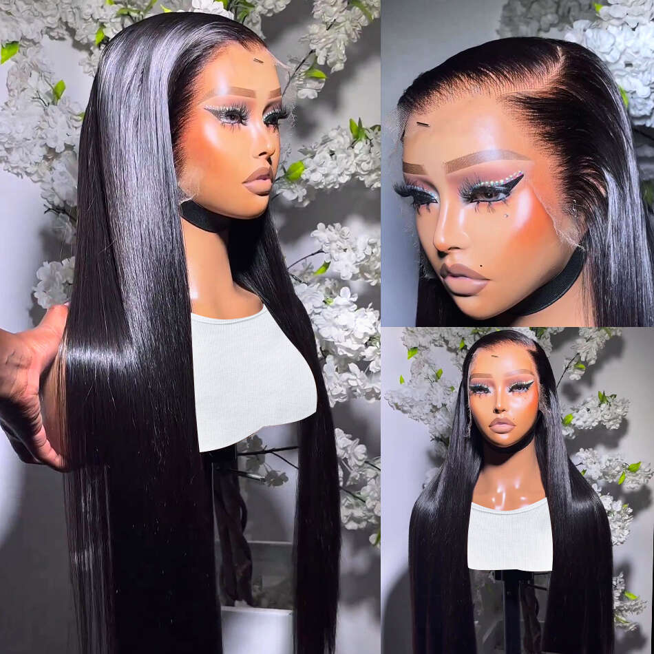 Frontal Transparent Lace Wig x Closure Straight Front Human Hair Wigs For Black Women Inches s