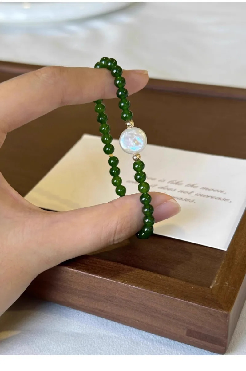Minar handmade 14K real gold copper 6 8mm green agate natural stone irregular freshwater pearl bead necklace 241018