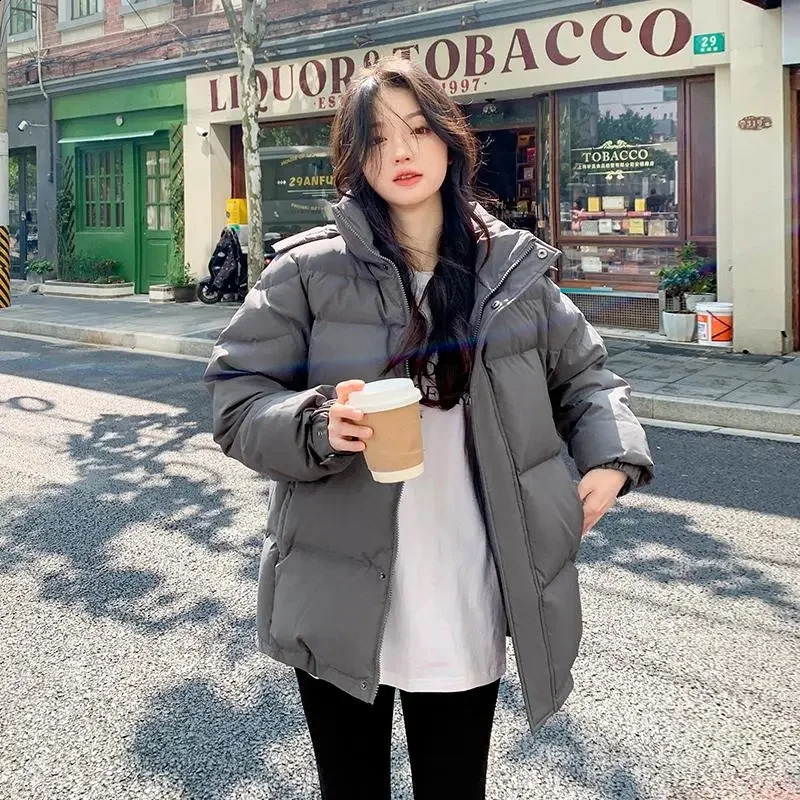 2024 Style Korean Down Cotton Jacket Women Hooded Parkas Winter Padded Coat Thick Warm Loose Puffer Female Snow Wear Outwea 241010