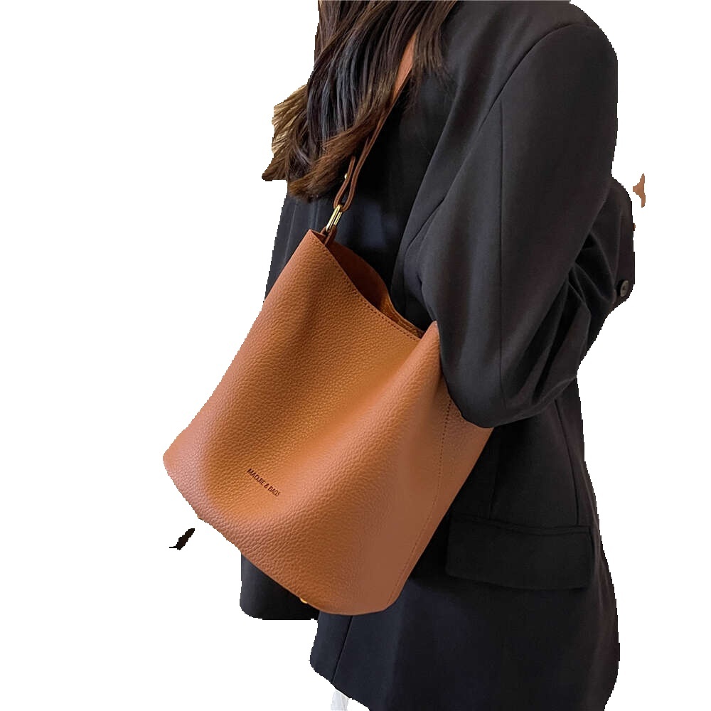 Vintage Toptrends Soft Bucket Shoulder For Women 2024 Trend Designer Crossbody Bags PU Leather Ladies Handbags And Purses 6.17#31 ddmymoon