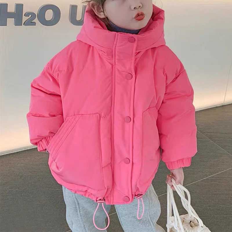 Childrens thick padded jacket winter baby boys and girls cotton pad Parka Cats thick padded warm long jacket childrens jacket M241018
