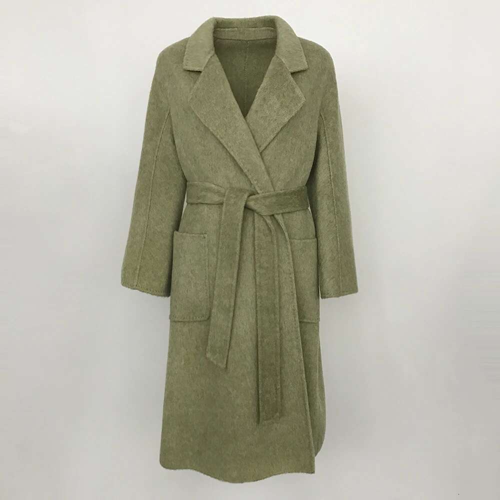 European Long Loose Wool Jacket Female Casual Fashion Office Lady 2024 Autumn Winter New Double-Sided Cashmere Coat Women