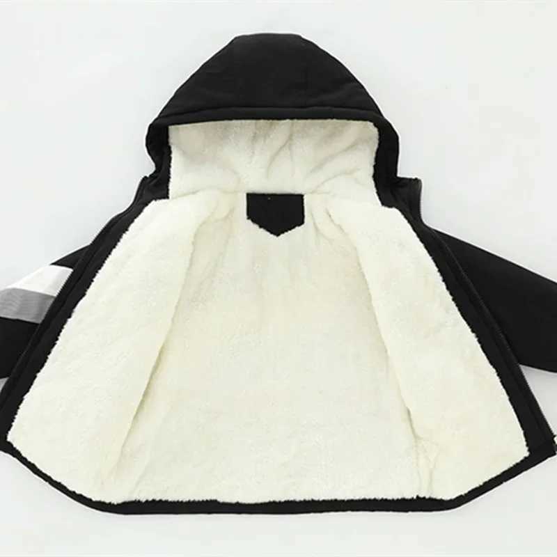 Boys outerwear cotton zipper warm and velvet thick winter childrens clothing M241018