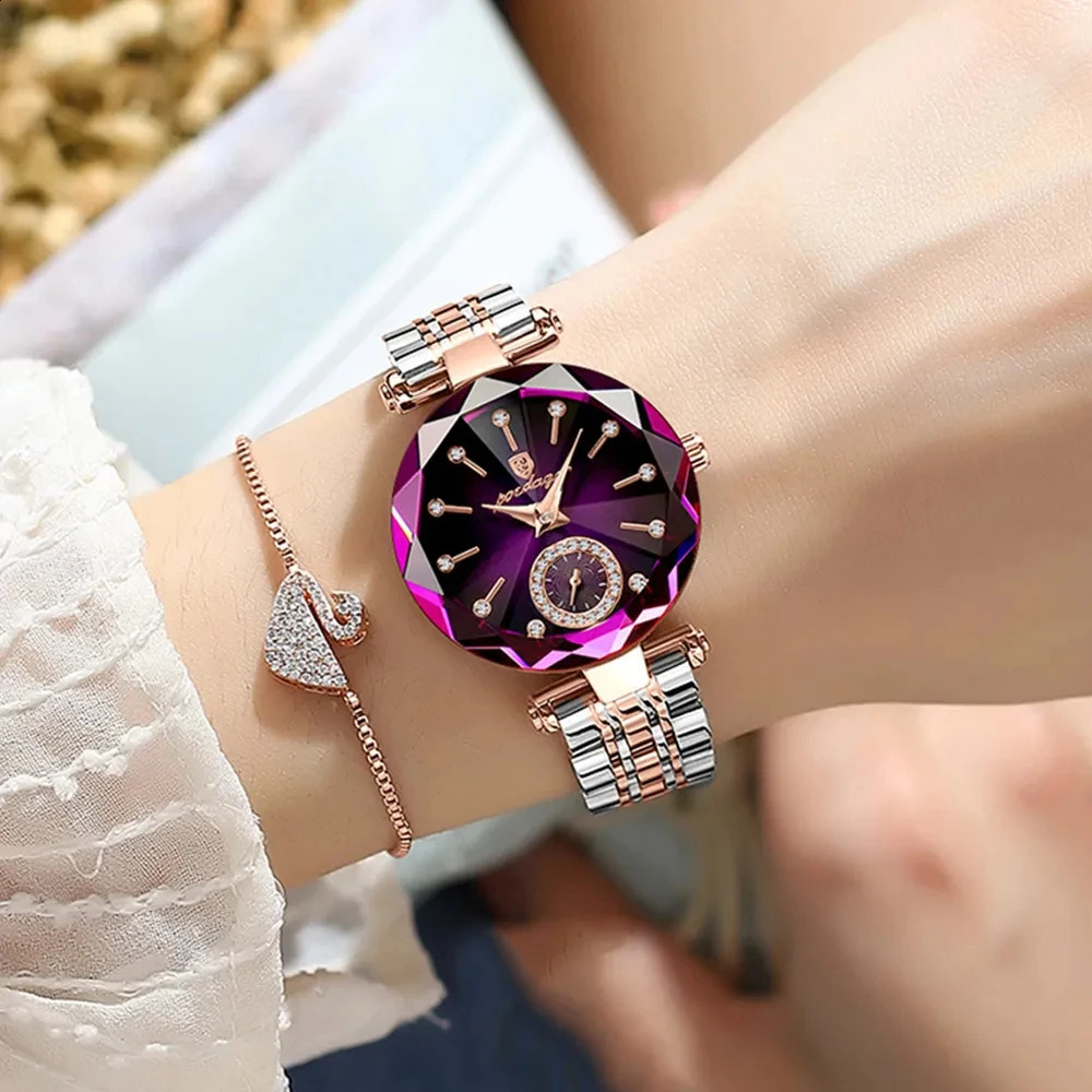 POEDAGAR y Woman Wristwatch Elegant Waterproof Stainless Steel Watch for Ladies Dress Diamond Quartz Womens Watches Reloj 241017