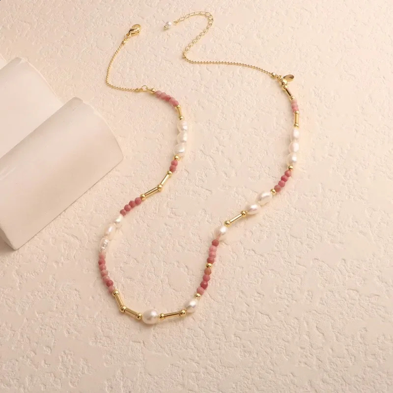 Minar handmade multi-color crystal natural stone freshwater pearl bead necklace for women 14K real gold copper necklace 241018