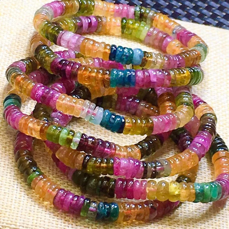Natural tourmaline bracelet round bead bracelet womens old mineral tourmaline bracelet womens 241017