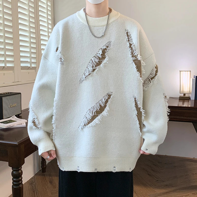 Autumn Fall Winter Fashion Round Neck LongSleeved Knitted Pullover Mens Sweaters Casual Versatile Loose Men Sweater 241018