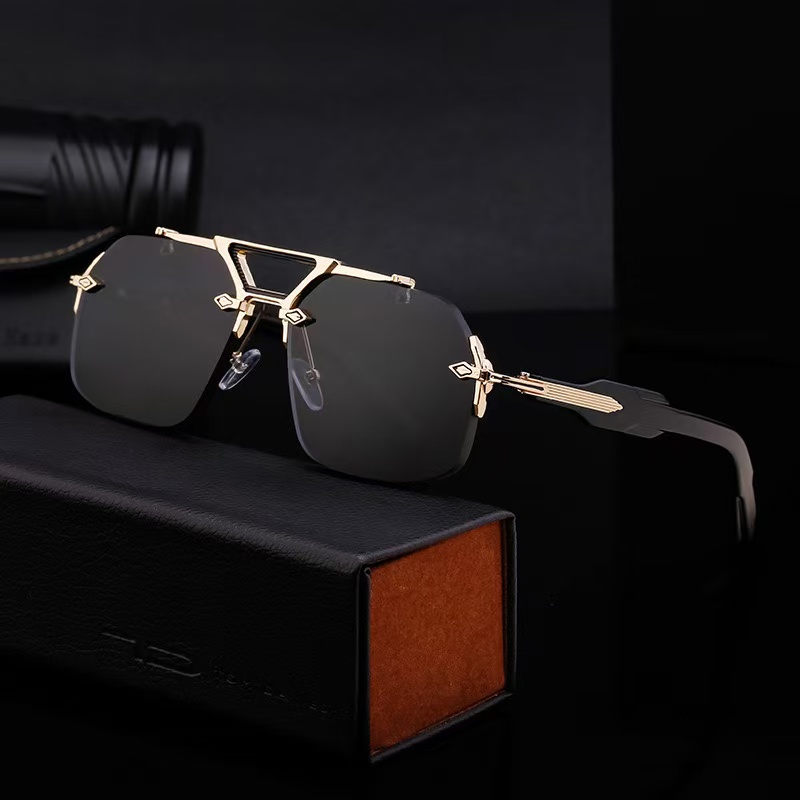 sunglasses for women mens sunglasses luxury sunglasses Discoloration Protect eyes Wayfarer metal frame Ornamental sun glasses blue light glassesRound with box