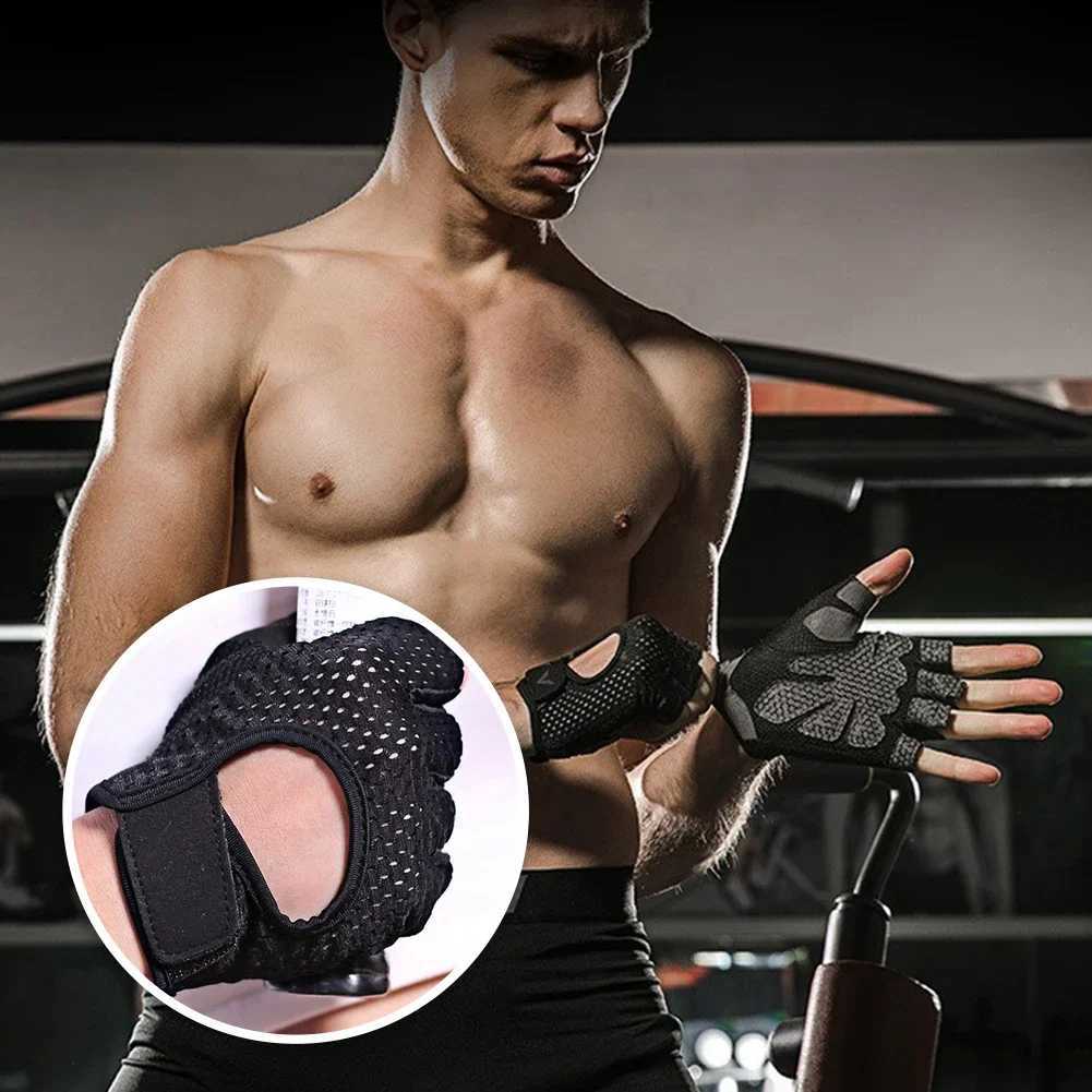 Summer Fitness Gloves Gym Weightlifting Bicycle Yoga Fitness Training Thin Breathable Half Finger Bicycle GlovesW241018