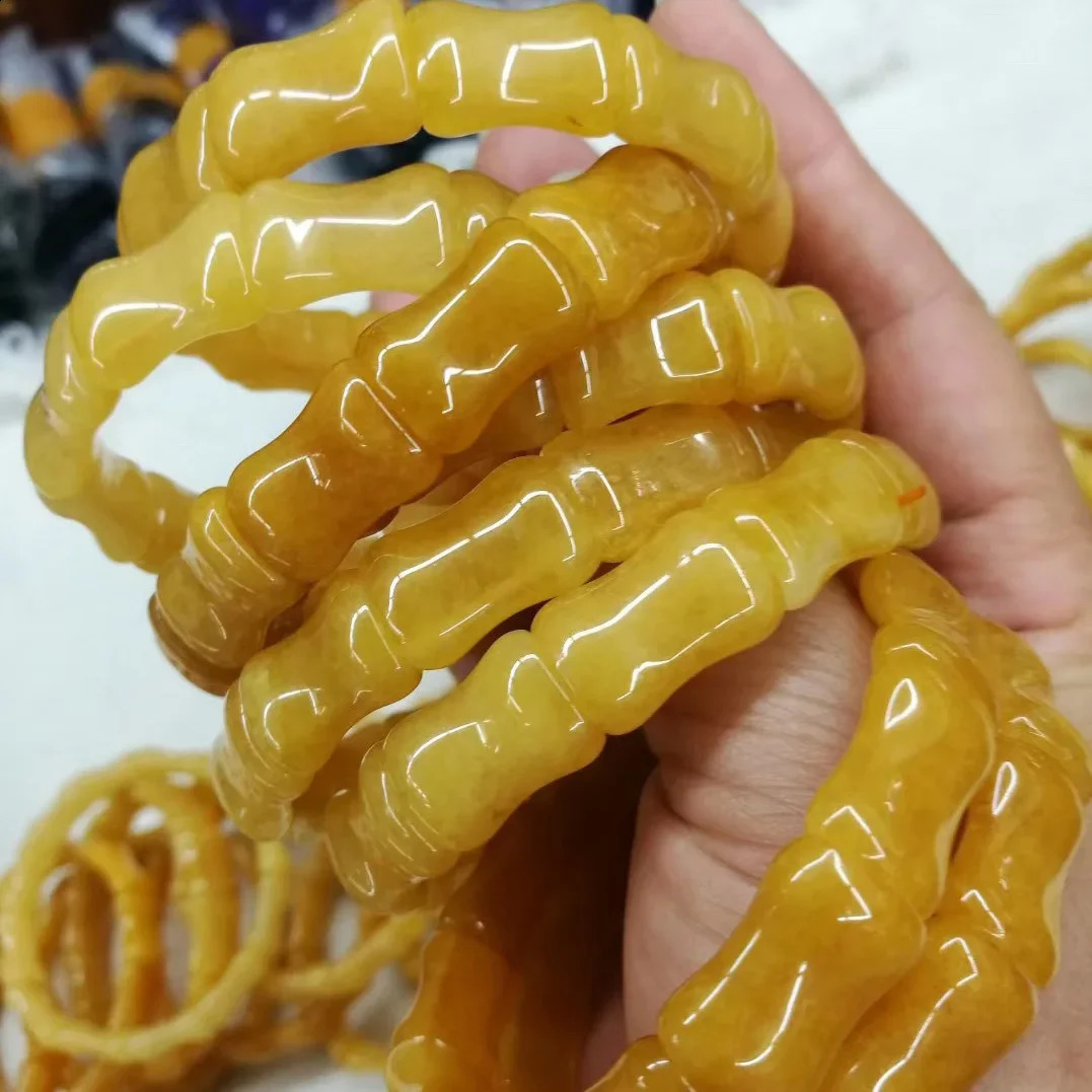 Yellow Calcite/Jade Bead Bracelet Natural Gemstone Bracelet Fashion Energy Jewelry Bracelet Wholesale 241017