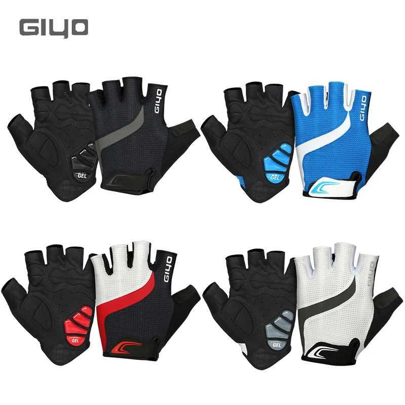 Giyo Breathab Lycra fabric unisex bicycle gloves road bike riding MTB DH racing outdoor gloves Bicyc half finger glovesW241018