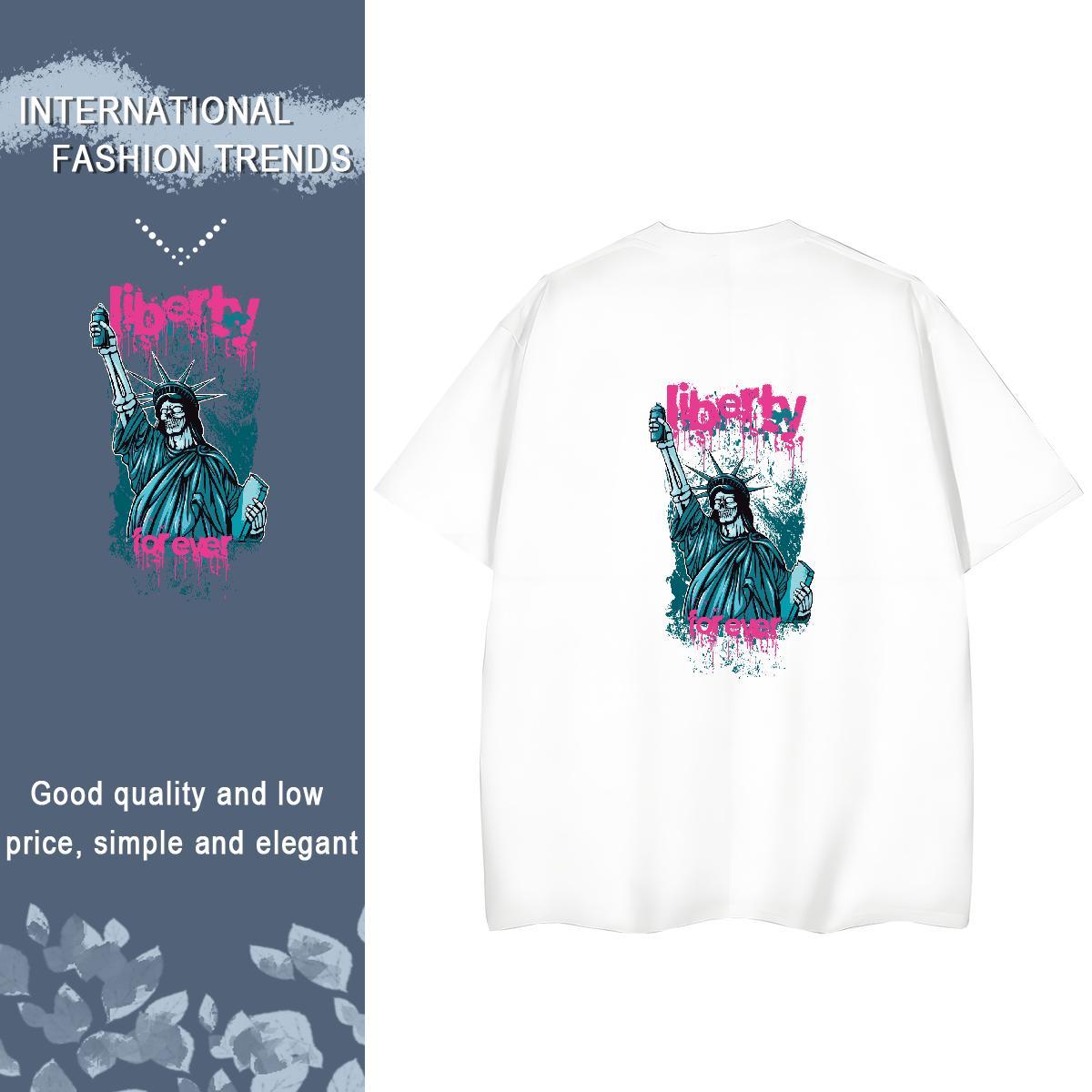 New T shirt 230g 100% Cotton Breathable Short Sleeve Sports Casual skull Women Tshirts Nice Custom Printing Clothes Shirt