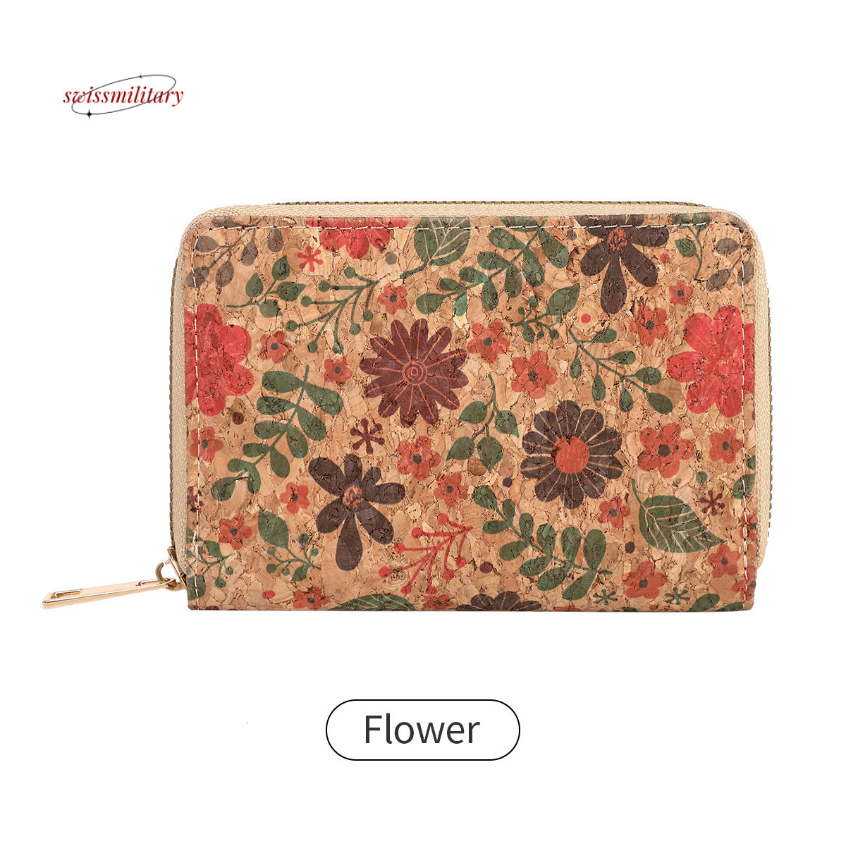Artistic and personalized printed women's short wallet 2024 new niche design wood grain large capacity coin purse #12 swissmilitary