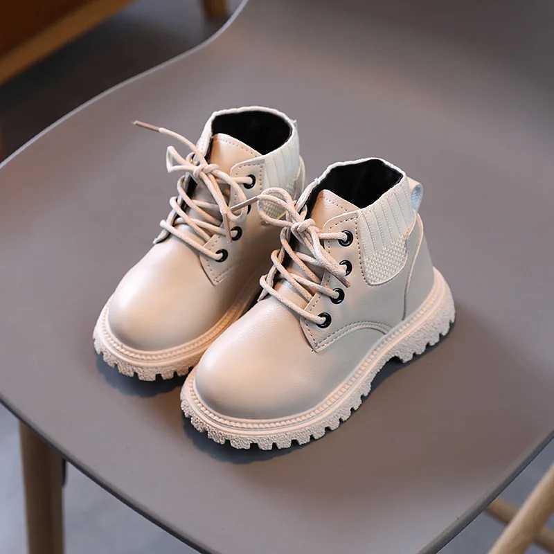 Boots Childrens Boots for Girls Autumn Winter Versatile Boy Snow Boots Fashion Causal Kids Non-slip School Ankle Boots Side Zipper H241018