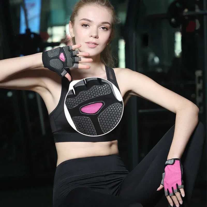 Profit Gym Fitn Breathable Non slip Womens Half Finger Summer Fishing Bike Finger Gloves Fa BikeW241018
