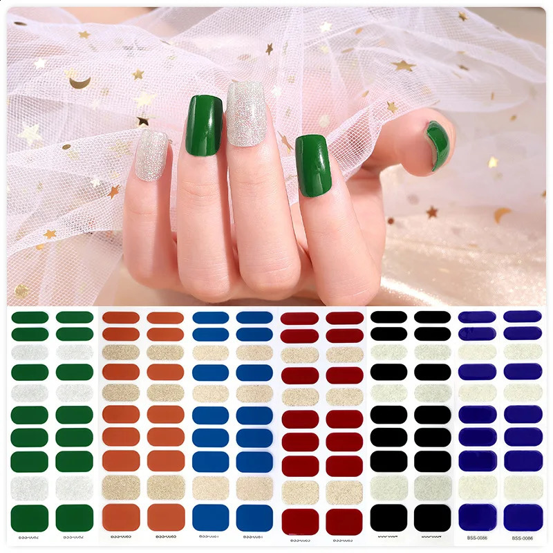 20pcs Gel Stickers Nail Art Supplies Baked Light Po Sticker Europe and The United States Semi Curing Nail Decals 241017