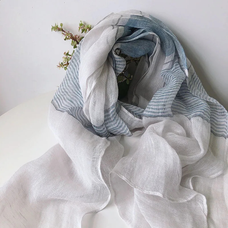 Elegant and lightweight linen scarf suitable for women lightweight linen scarf shawl high-quality headband long scarf 241017