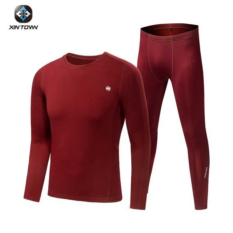 Men's Thermal Underwear Lovers Long Johns Mens Winter Velvet Thermal Underwear Set Womens Sports Windproof Thick Thermal Underwear Set Top+Pants 